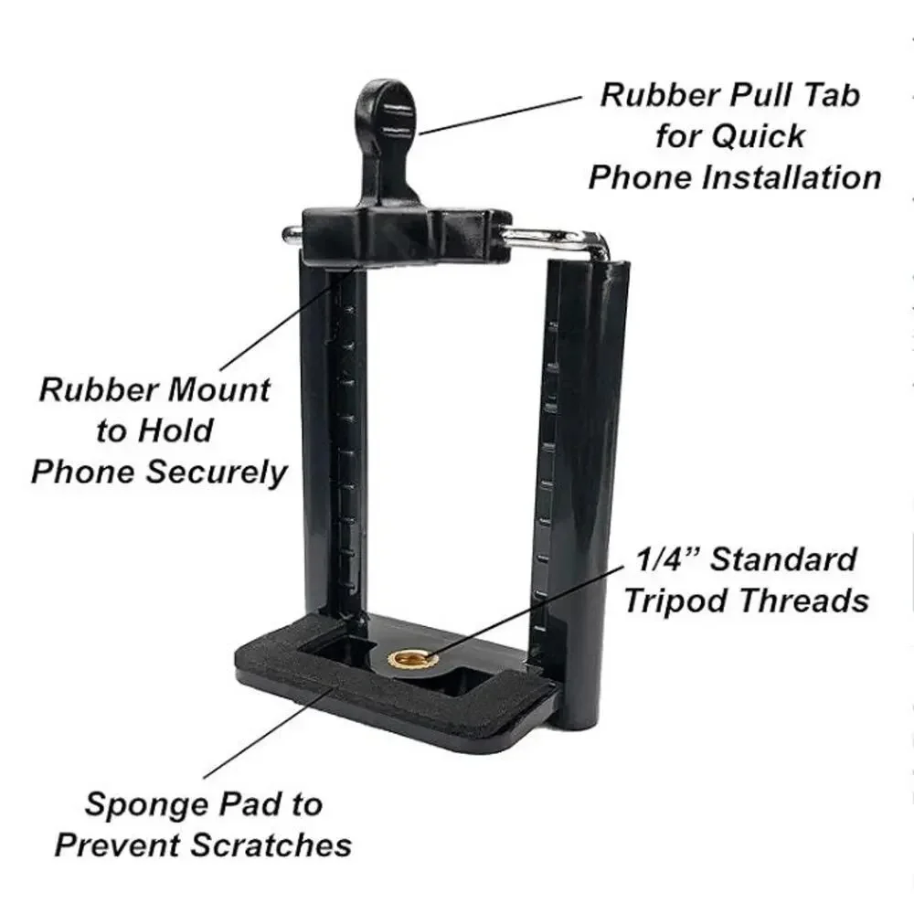 12 Qty - Universal Smartphone Tripod Stand Holder Clip Mount Adapters Support
